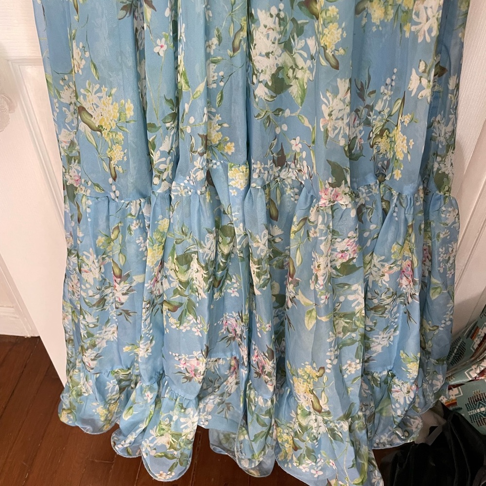 MacDuggal size 0 blue Floral Gown - Picture 3 of 7